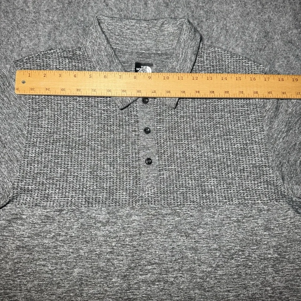 The North Face Polo Men Large Gray Short Sleeve Performance Shirt Golf Wicking